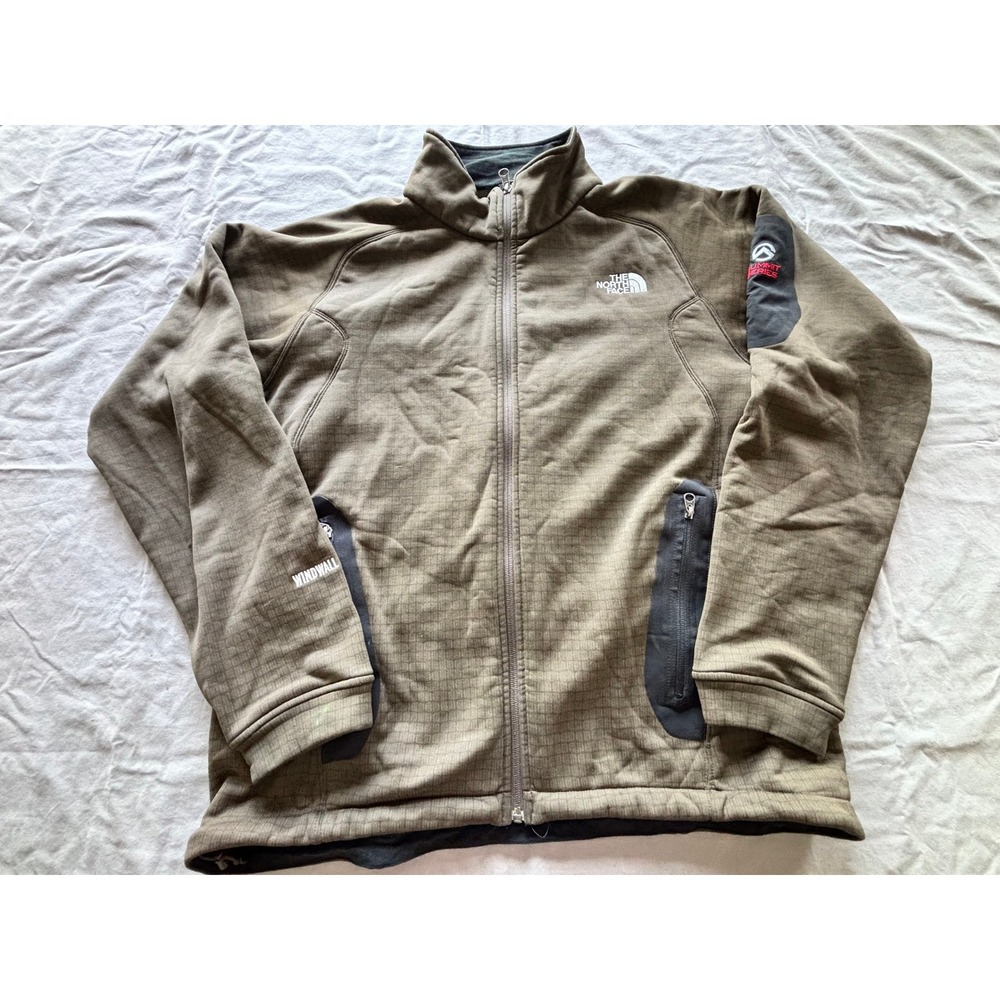 The North Face Summit Series WindWall Fleece Mens Large Brown Grid Full Zip
